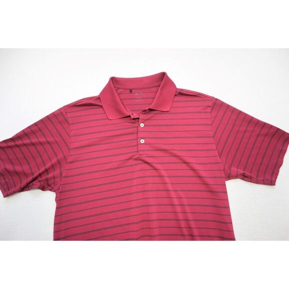 Adidas Golf Polo ClimaCool Striped Short Sleeve Golf Shirt Mens Size Large - Picture 5 of 7